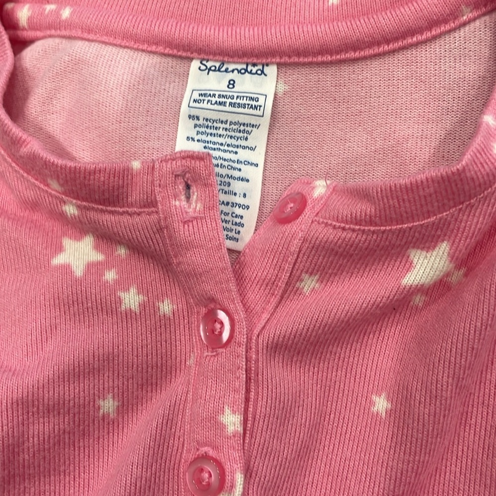 Splendid Cozy Pink Starry Pajamas - Girls Size 8! - Picture 9 of 10